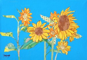 Helle Sonnenblumencollage von Jukyong Park
