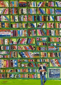 Bunter Bibliotheksleser von Jukyong Park
