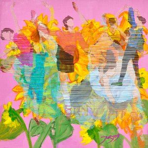 Tanzende Sonnenblumen von Jukyong Park