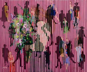 Dynamische pinke Menge