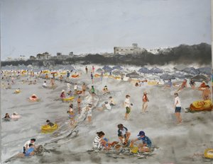 Lebendige Strandszene von Jukyong Park