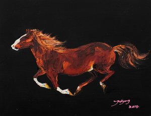 Kraftvoller Pferdegalopp von Jukyong Park