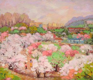 Frühlingsblüten Stadtbild