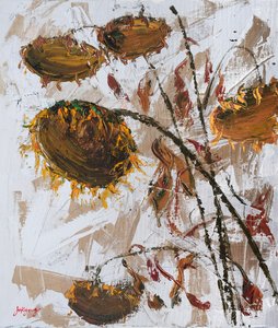 Verwelkte Herbstsonnenblumen von Jukyong Park
