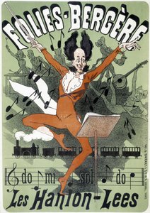 Dirigent, Plakat für Les Hanion Lees im Folies Bergeres (Gravur)