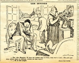 Candide, Satirisch in Schwarz-Weiß von Jules Abel Faivre