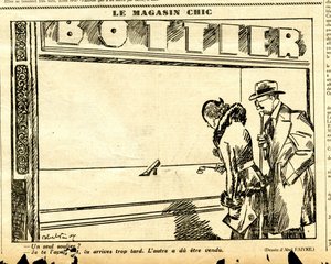 Candide, Satirisch in Schwarz-Weiß von Jules Abel Faivre