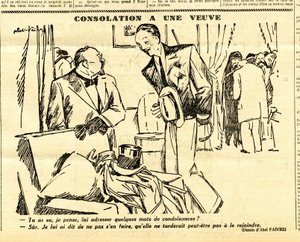 Candide, Satirisch in Schwarz-Weiß von Jules Abel Faivre