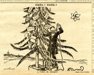 Candide, Satirisch in Schwarz-Weiß von Jules Abel Faivre
