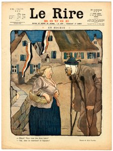 Titelblatt von „Das Rote Lachen“, Satirisch in Farben von Jules Abel Faivre