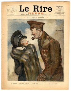 Cover von „The Red Laughter“, Satirisch in Farben von Jules Abel Faivre
