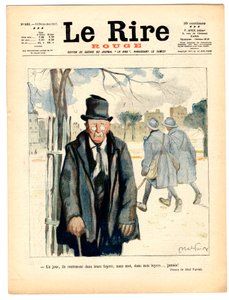 Cover von „Das Rote Lachen“, satirisch in Farben