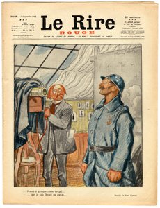 Titelblatt von „Das Rote Lachen“, Satirisch in Farben von Jules Abel Faivre