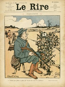 Illustration von Abel Faivre (1867-1945) für das Titelblatt von Le Rire, 25/12/09 - Perplexität - Landschaft, Freizeit, Jagd
