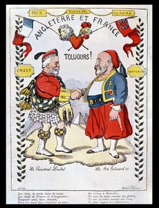 Die Entente Cordiale zwischen Frankreich und Großbritannien: Karikaturen von Präsident Loubet (1838-1929) und König Edward VII (1841-1910), Illustration aus 