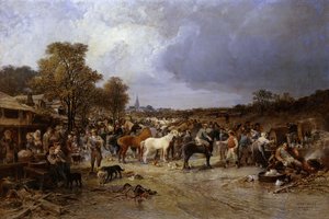 Der Pferdemarkt in Honnebont, 1871 von Jules Achille Noel