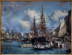 Der Hafen von Brest (Frankreich) im Jahr 1864 von Jules Achille Noel