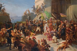 Anglo-Türkischer Krieg - Napoleonische Kriege - Sultan Selim III. besucht General Horace Sebastiani während der Verteidigung von Konstantinopel gegen die britische Flotte, Februar 1807