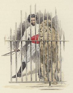 Löwe und Löwenbändiger im Käfig von Jules Arsene (after) Garnier