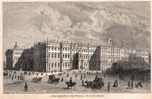 Der Winterpalast in St. Petersburg. Zeichnung von Blanchard von Jules Blanchard