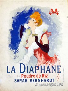 Werbung für „La Diaphane: Reispuder“ Henriette Rosine Bernard genannt Sarah Bernhardt von Jules Cheret