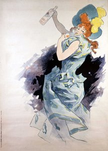 Werbeplakat für Dubonnet, Frau mit einer Flasche, von Jules Chéret