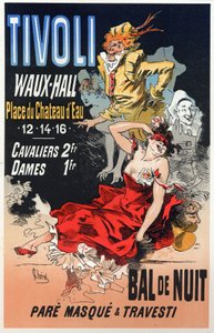 Kunst. Unterhaltung. Maskenball im Tivoli Waux Hall, Paris. Plakat von Jules Cheret, Frankreich, ca. 1870 von Jules Cheret