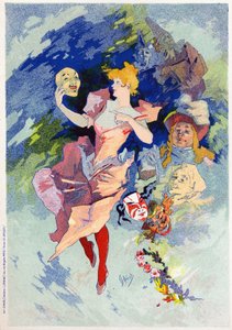Kunst. Unterhaltung. Die Komödie. Allegorie von Jules Chéret, Frankreich, ca. 1890 (Plakat) von Jules Cheret