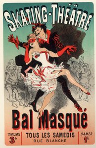 Maskenball im Skating Theatre, Paris. Plakat von Jules Cheret, Frankreich, um 1875 von Jules Cheret