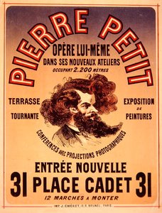 Plakat, das Pierre Petits neue Studios bewirbt