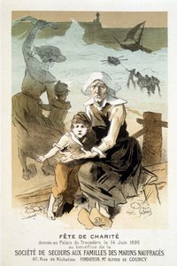 Plakat für eine Wohltätigkeitsveranstaltung im Palais du Trocadéro am 14. Juni 1890 zugunsten der Gesellschaft zur Unterstützung der Familien von Schiffbrüchigen - in „Die Meister des Plakats“ von Jules Chéret von Jules Cheret