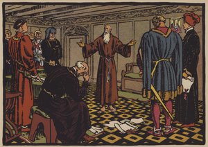 Der Einsiedler Niklaus von Flüe und der Vertrag von Stans, 1481 von Jules Courvoisier