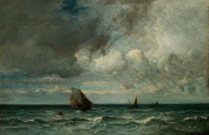 Barken fliehen vor dem Sturm, 1870-75 von Jules Dupré