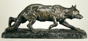 Kauernder Wolf von Jules Edmond Masson