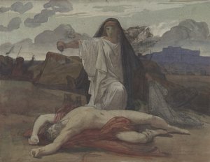 Antigone gibt ihrem Bruder Polyneikes ein symbolisches Begräbnis, 1835-1898