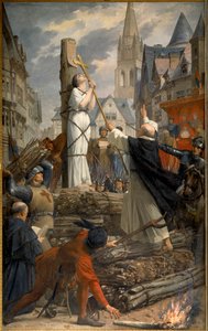 Johanna von Orléans (1412-1431) auf dem Scheiterhaufen in Rouen