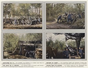 Artillerie de 75, Haubitze im Wald, Ein 75er Geschütz geschützt, Großes Marinegeschütz