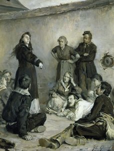 Louise Michel (1830-1905) spricht zu den Kommunarden von Jules Girardet
