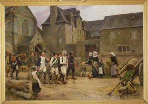 Die Revolutionäre von Fouesnant werden 1792 von der Nationalgarde verhaftet, ca. 1886-87 von Jules Girardet