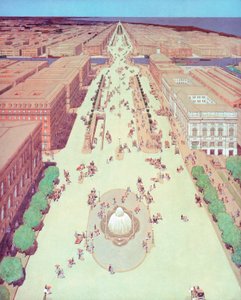 Vorgeschlagener Boulevard zur Verbindung der Nord- und Südseite des Chicago River von Jules Guerin