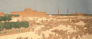 Vorgeschlagener Platz an der Michigan Avenue, westlich des Field Museum of Natural History im Grant Park, Blick nach Osten von der Ecke Jackson Boulevard von Jules Guerin