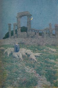 Der Tempel von Poseidon und Athene oder Ägina, 1913 von Jules Guerin