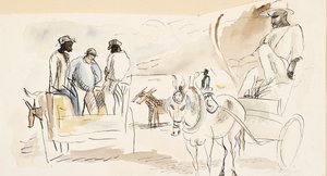 Schwarz und zwei Karren von Jules Pascin