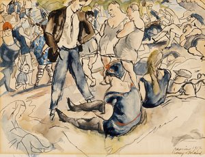 Figuren am Strand, Coney Island, 1917 von Jules Pascin