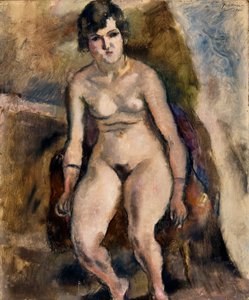 Akt auf einem Stuhl sitzend von Jules Pascin