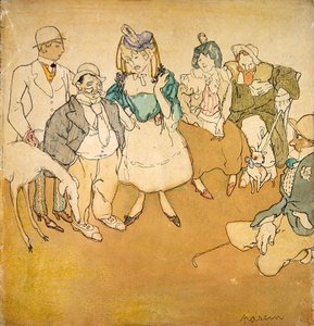 Personnages et Chiens, um 1906 von Jules Pascin