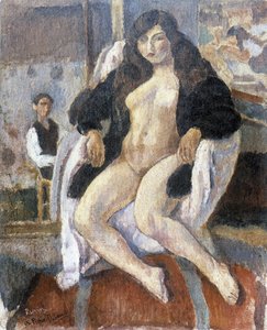 Porträt des Malers Pierre Dubreuil und seines Modells, gemacht vom amerikanischen Maler Jules Pascin (1885-1930). von Jules Pascin