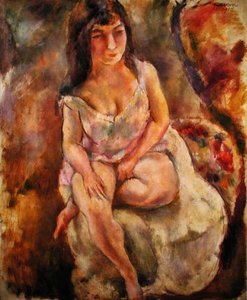 Sitzender Halbakt von Jules Pascin