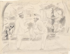 Zwei Männer im Park, Havanna von Jules Pascin