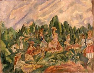Junge Frauen in einer Landschaft, ca. 1920